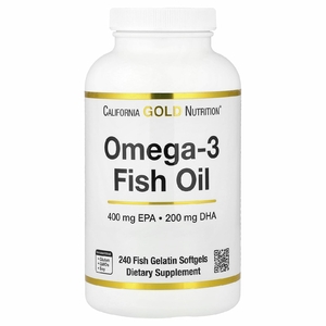 California Gold Nutrition, рыбий жир с омега-3, триглицерид Vivomega, 1000 мг, 240 рыбных капсул