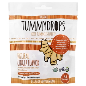 Tummydrops, органический натуральный имбирь, 33 пастилки