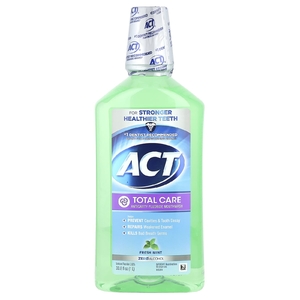 Act, Total Care, ополаскиватель для рта с фторидом, против кариеса, без спирта, свежая мята, 1 л (33,8 жидк. унции)