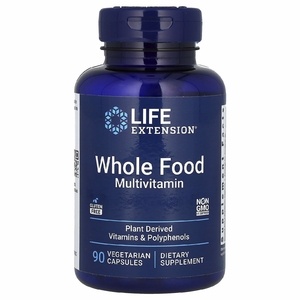 Life Extension, мультивитамины из цельных продуктов, 90 вегетарианских капсул
