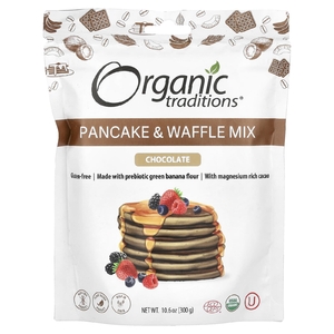 Organic Traditions, Смесь для блинов и вафель, шоколад, 300 г (10,6 унции)