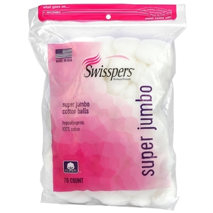 Swisspers, Super Jumbo, ватные шарики, 70 штук