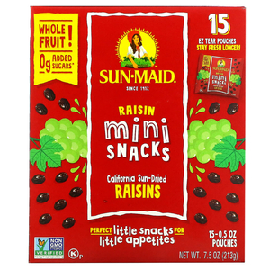 Sun-Maid, Снеки с изюмом, 15 пакетиков, 14 г (0,5 унции) (Товар снят с продажи) 