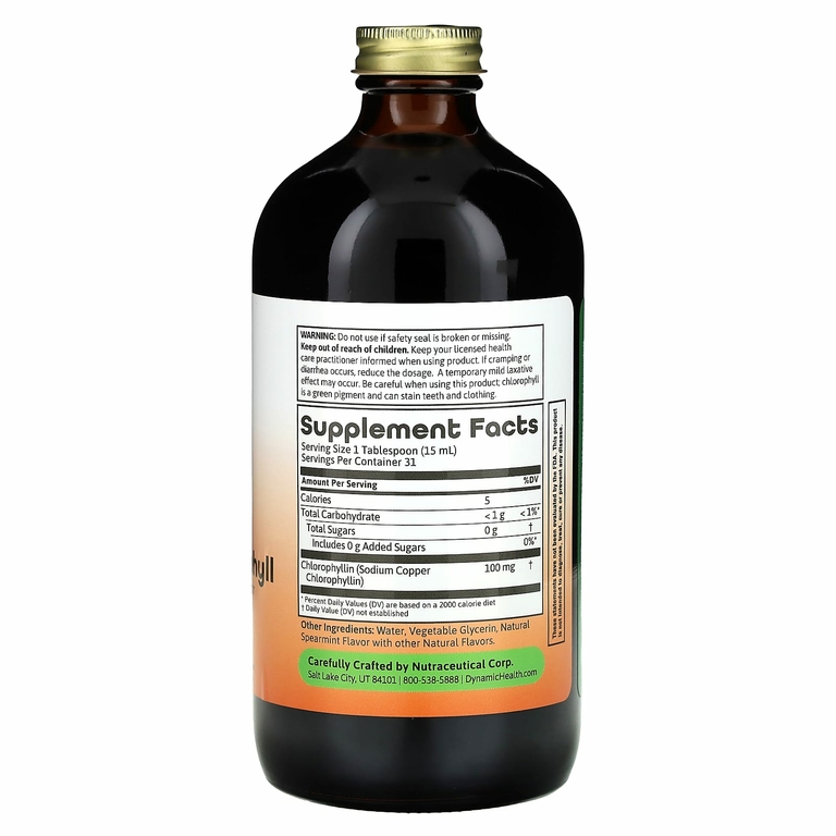 Dynamic Health, жидкий хлорофилл, со вкусом натуральной мяты, 473 мл (16 жидк. унций)