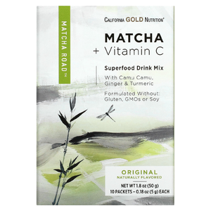California Gold Nutrition, Matcha Road, матча с витамином C, оригинальный вкус, 10 шт.
