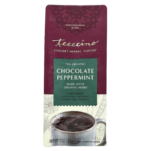Teeccino, органический травяной кофе из цикория, шоколад и перечная мята, легкая обжарка, без кофеина, 312 г (11 унций)