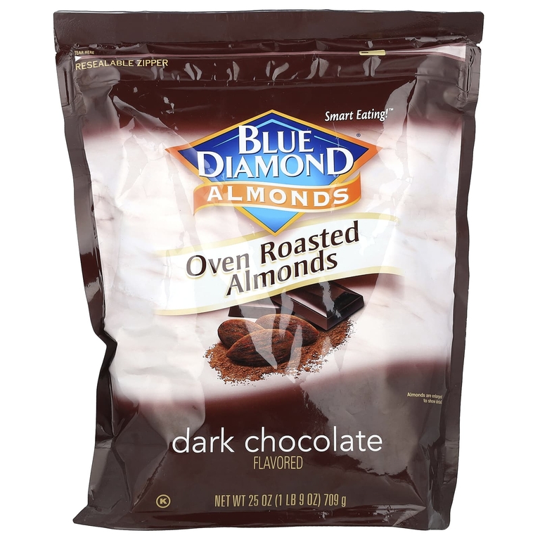 Blue Diamond, Almonds, обжаренный в духовке миндаль, темный шоколад, 709 г (25 унций)