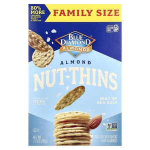 Blue Diamond, Almond Nut-Thins, снэки из рисовых крекеров с миндалем, с оттенком морской соли, 218 г (7,7 унции)
