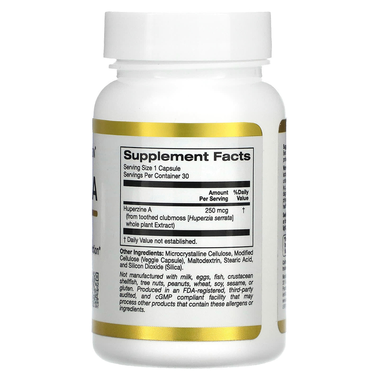 California Gold Nutrition, гуперзин А, 250 мкг, 30 растительных капсул