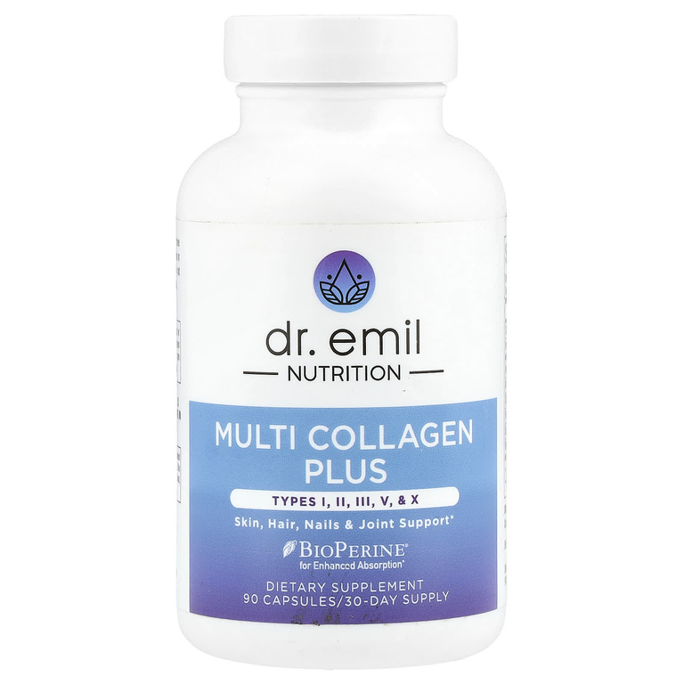 Dr. Emil Nutrition, Multi Collagen Plus, типы I, II, III, V и X, 90 капсул
