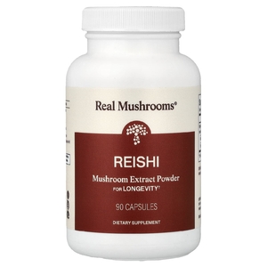 Real Mushrooms, рейши, экстракт грибов в порошке, 90 капсул (500 мг в 1 капсуле)