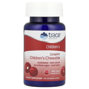 Trace Minerals ®, Комплексные детские жевательные таблетки, дикая вишня, 60 жевательных вафель