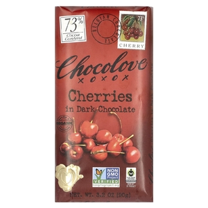 Chocolove, Вишня в темном шоколаде, 73% какао, 90 г (3,2 унции)