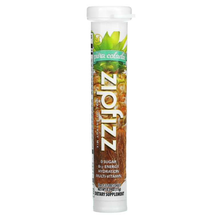 Zipfizz, Healthy Energy, энергетическая добавка с витамином B12, со вкусом пина колады, 20 тюбиков по 11 г (0,39 унции)