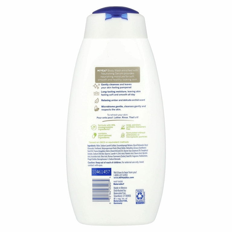 Nivea, Гель для душа, нежная орхидея и янтарь, 591 мл (20 жидк. Унций)