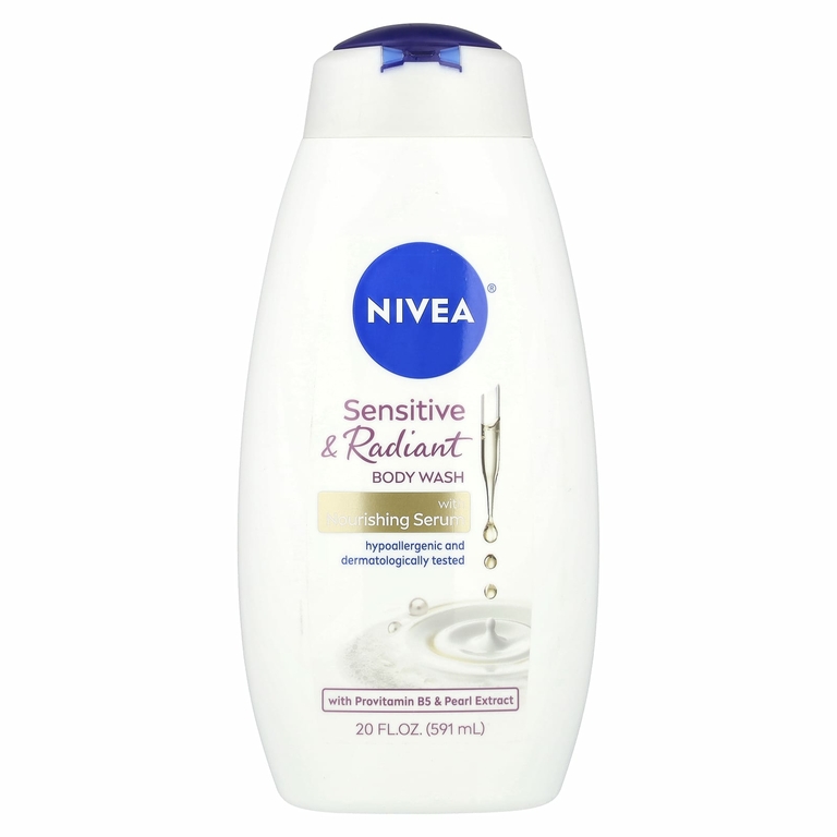 Nivea, Гель для чувствительного и сияющего тела с питательной сывороткой, 591 мл (20 жидк. Унций)