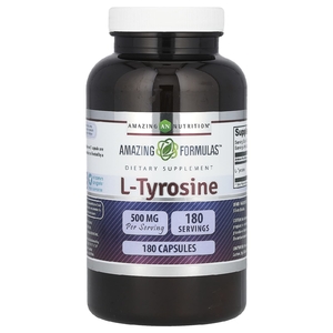Amazing Nutrition, Amazing Fomulas, L-тирозин, 500 мг, 180 капсул