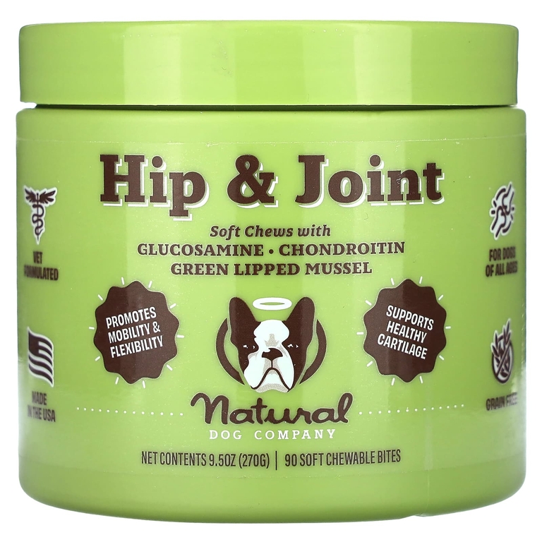 Natural Dog Company, добавка для бедер и суставов, для собак всех возрастов, 90 мягких жевательных таблеток, 270 г (9,5 унции)