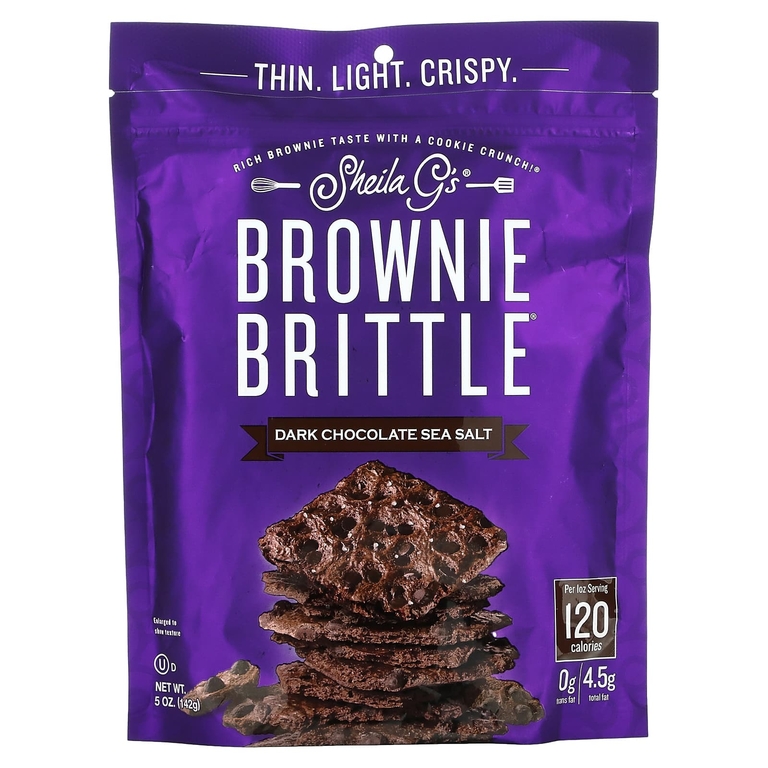Sheila G's, Brownie Brittle, брауни, с темным шоколадом и морской солью, 142 г (5 унций)