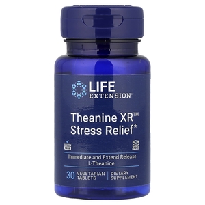Life Extension, Theanine XR™, средство для снятия стресса, 30 вегетарианских таблеток