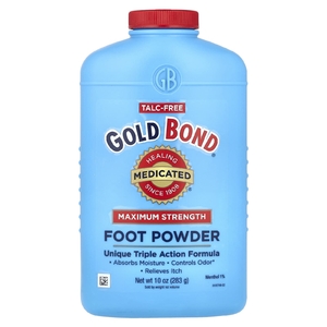 Gold Bond, Medicated, пудра для ног, уникальная формула тройного действия, максимальная эффективность, 283 г (10 унций)