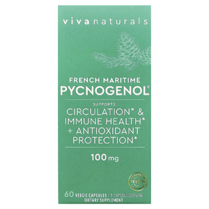 Viva Naturals, Pycnogenol®, френч приморский, 100 мг, 60 растительных капсул