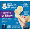 Gerber, Soothe 'N' Chew, палочки для прорезывания зубов, от 6 месяцев, банан, 6 стиков в индивидуальной упаковке, 15 г (0,53 унции)