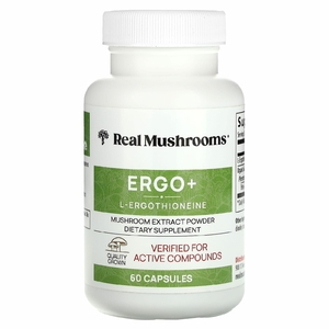 Real Mushrooms, ERGO + L-эрготионеин`` 60 капсул