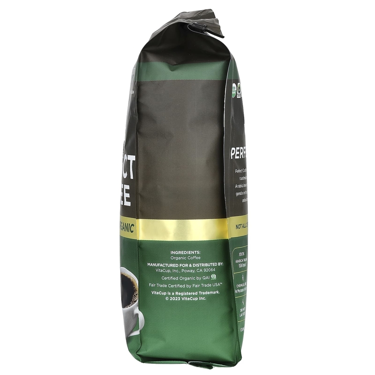 VitaCup, Perfect Coffee, органический продукт с низким содержанием кислоты, цельные зерна, темная обжарка, 312 г (11 унций)