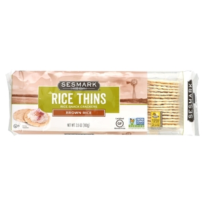 Sesmark, Rice Thins, рисовые крекеры, коричневый рис, 100 г (3,5 унции)