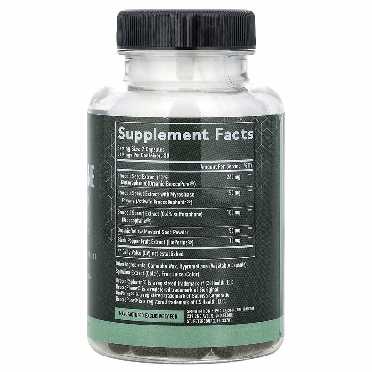 SMNutrition, активированный комплекс с сульфорафаном, с отсроченным высвобождением, 60 капсул