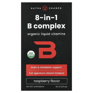 NutraChamps, комплекс витаминов группы B 8 в 1, малина, 60 мл (2 жидк. унции)