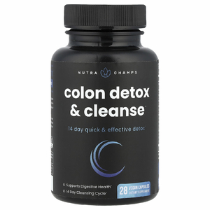 NutraChamps, Colon Detox & Cleanse, 28 веганских капсул