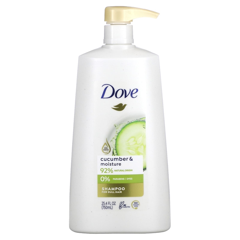 Dove, Увлажняющий шампунь с огурцом, для тусклых волос, 25,4 жидк. унц. (750 мл)
