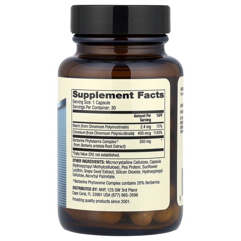 Dr. Mercola, Biothin®, берберин с хромом, 30 капсул