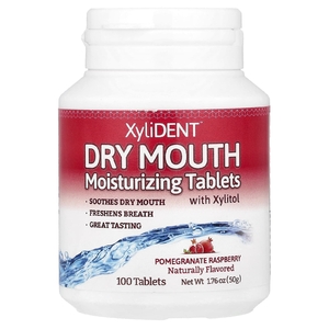 XyliDENT, Dry Mouth, увлажняющие таблетки с ксилитолом, гранат и малина, 100 таблеток