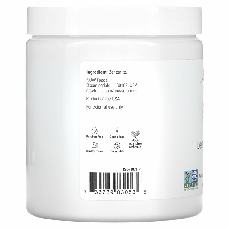 NOW Foods, Solutions, порошок из бентонитовой глины, без добавок, 312 г (11 унций)