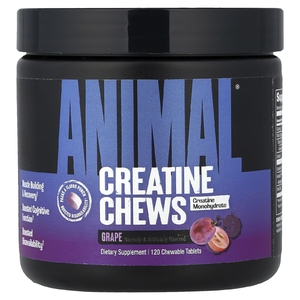 Animal, Creatine Chews, жевательные таблетки с креатином, виноградный вкус, 120 жевательных таблеток