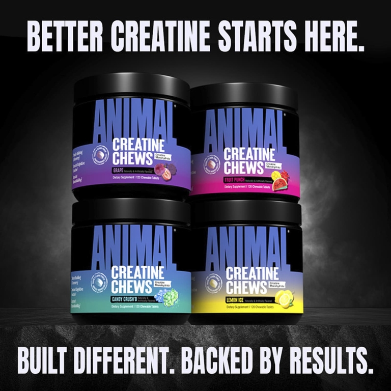 Animal, Creatine Chews, жевательные таблетки с креатином, виноградный вкус, 120 жевательных таблеток