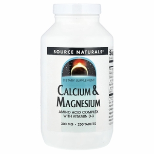 Source Naturals, кальций и магний, 300 мг, 250 таблеток