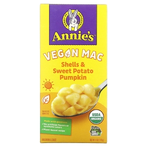 Annie's Homegrown, Vegan Mac, ракушки и батат, тыква, 170 г (6 унций) (Товар снят с продажи) 