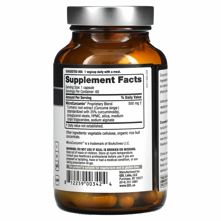 Quality of Life, Curcumin-SR`` 60 растительных капсул