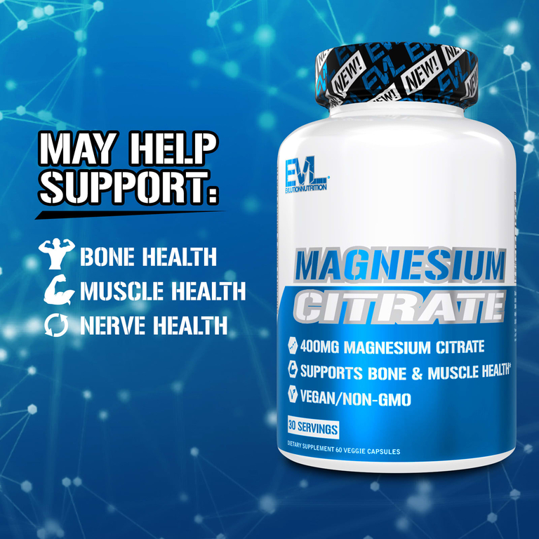 EVLution Nutrition, Magnesium Citrate, 200 mg, 60 Veggie Capsules