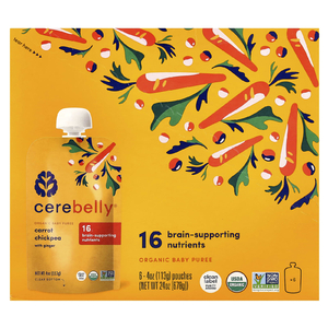 Cerebelly, Organic Baby Puree, Carrot Chickpea with Ginger, 6 Pouches, 4 oz (113 g) Each
