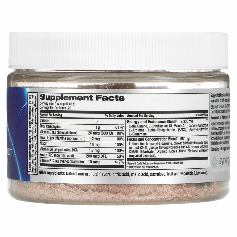 Focus Factor, Sports Nootropic, смесь для напитков перед тренировкой, фруктовый пунш, 103,6 г (3,65 унции)
