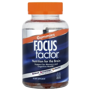 Focus Factor, Nutrition For The Brain жевательные мармеладки, виноград, малина, апельсин, 60 жевательных таблеток (Товар снят с продажи) 