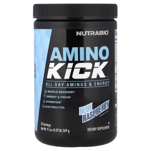 NutraBio, Amino Kick™, со вкусом голубой малины, 269 г (0,59 фунта) (Товар снят с продажи) 