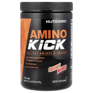 NutraBio, Amino Kick ™, апельсин и манго, 269 г (9,5 унции) (Товар снят с продажи) 