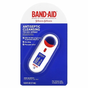 Band Aid, Антисептический очищающий спрей, 7,7 мл (0,26 жидк. унц.) (Товар снят с продажи) 