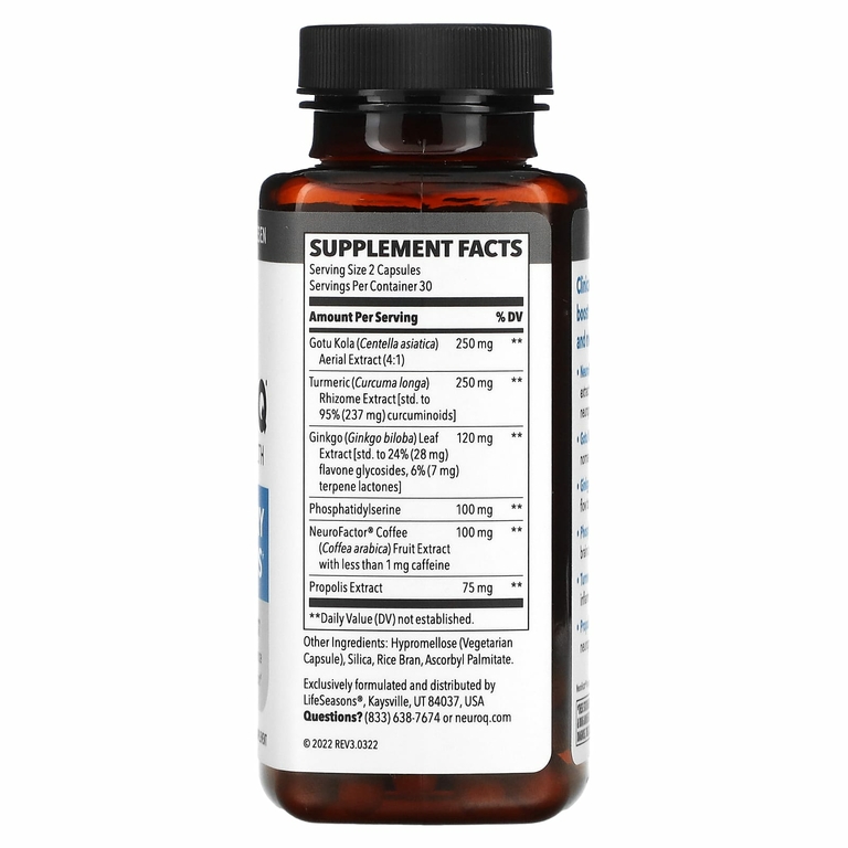 LifeSeasons, NeuroQ Brain Health, 60 растительных капсул